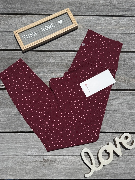 lululemon athletica Pants - Lululemon Align No Line High-Rise Pant 25"‎ Size 8 Heart  Dot Burgundy Bay NWT